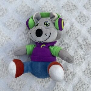 (2) Chuck E Cheeses DJ Plush Doll Mouse Stuffed Animal 7 inch with Headphones